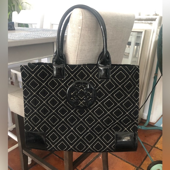 Tory Burch Handbags - FIRM PRICE Tory Burch black quilted tote